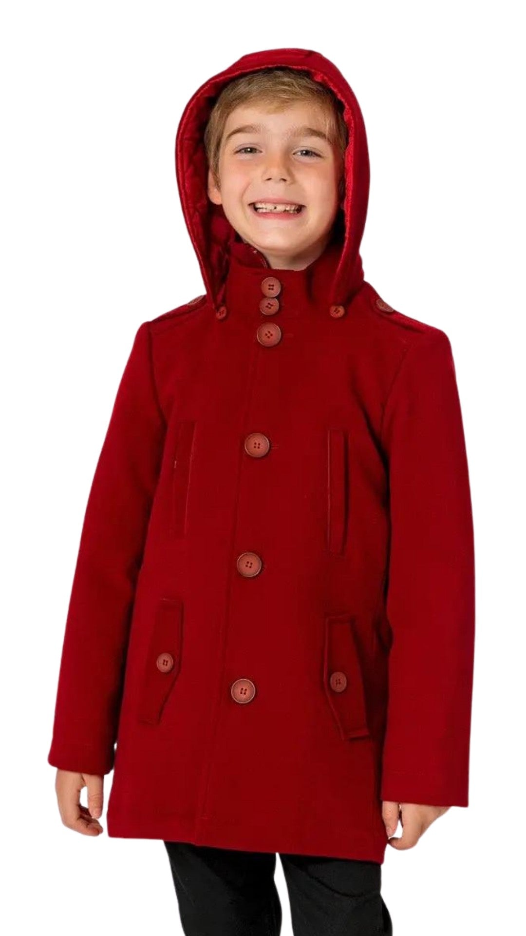 InCity Boys Tween 7-14 Years Button Fleece Lined Hooded Richmond Coat InCity Boys & Girls