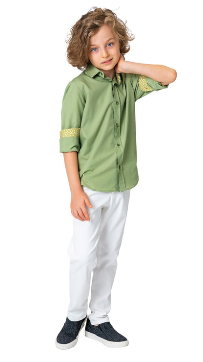 InCity Boys Tween 7-14 Years Long Sleeve Button-Down Fashion Rase Dress Shirt InCity Boys Girls