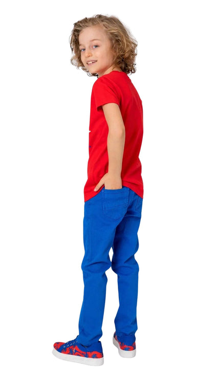 InCity Boys Tween 7-14 Years Mid-Rise Blue Cotton Plass Dress Pants InCity Boys & Girls