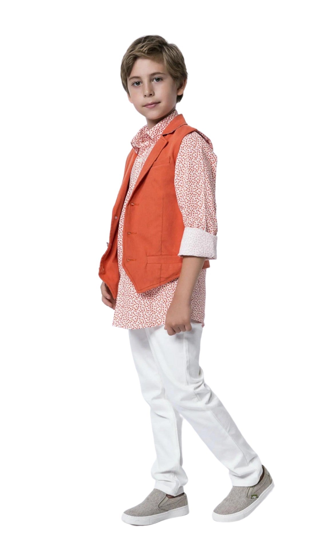 InCity Boys Tween 7-14 Years Orange Umman Dress Vest InCity Boys & Girls