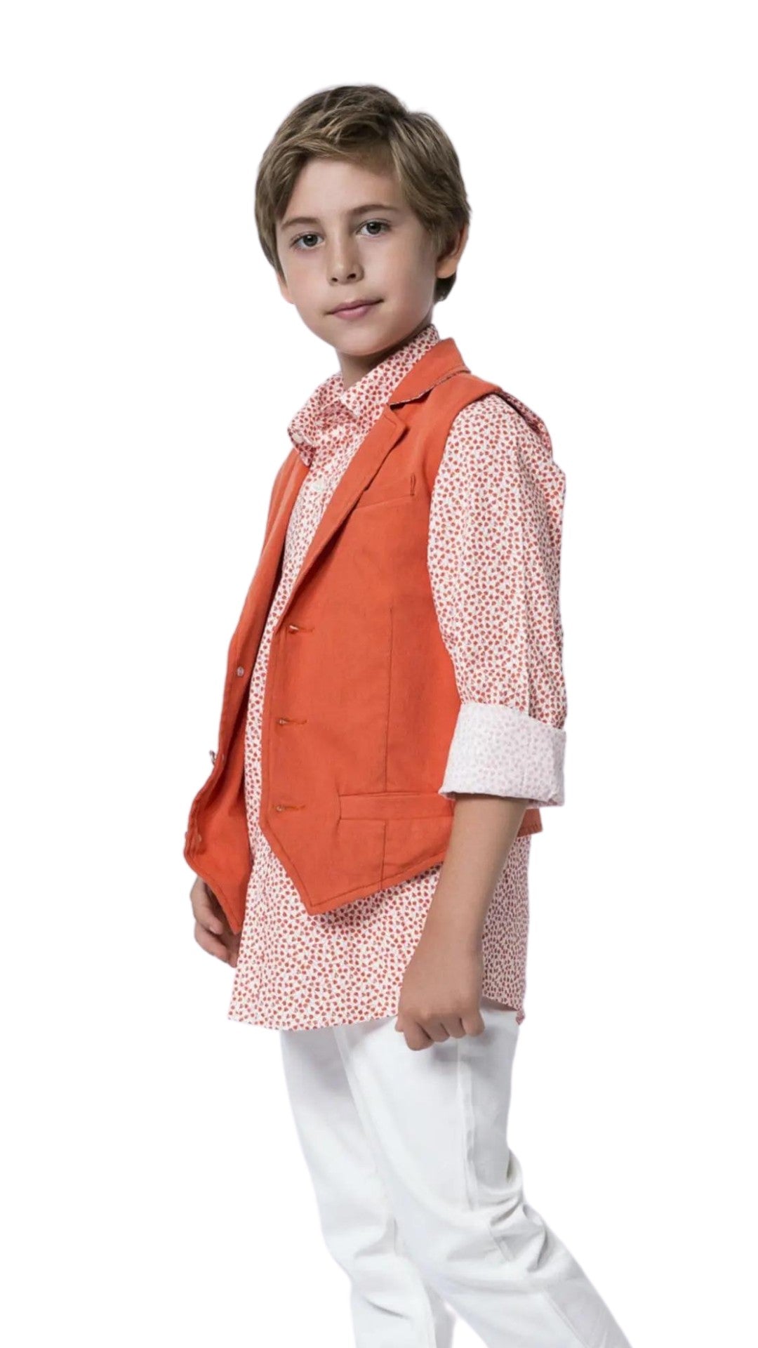 InCity Boys Tween 7-14 Years Orange Umman Dress Vest InCity Boys & Girls