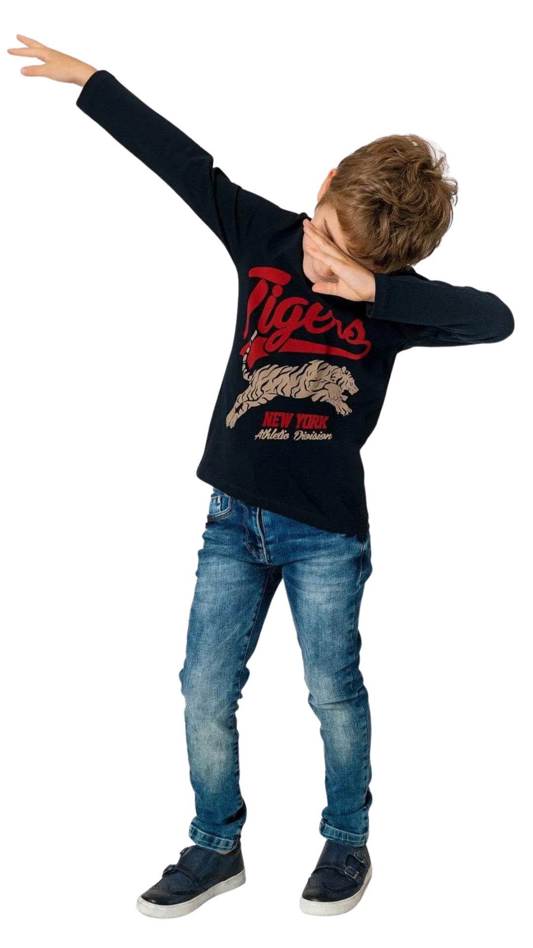 InCity Boys Tween 7-14 Years Red White Gray Long Sleeve Round Neck Comfy Casual Canadian Long Sleeve T-Shirt InCity Boys & Girls
