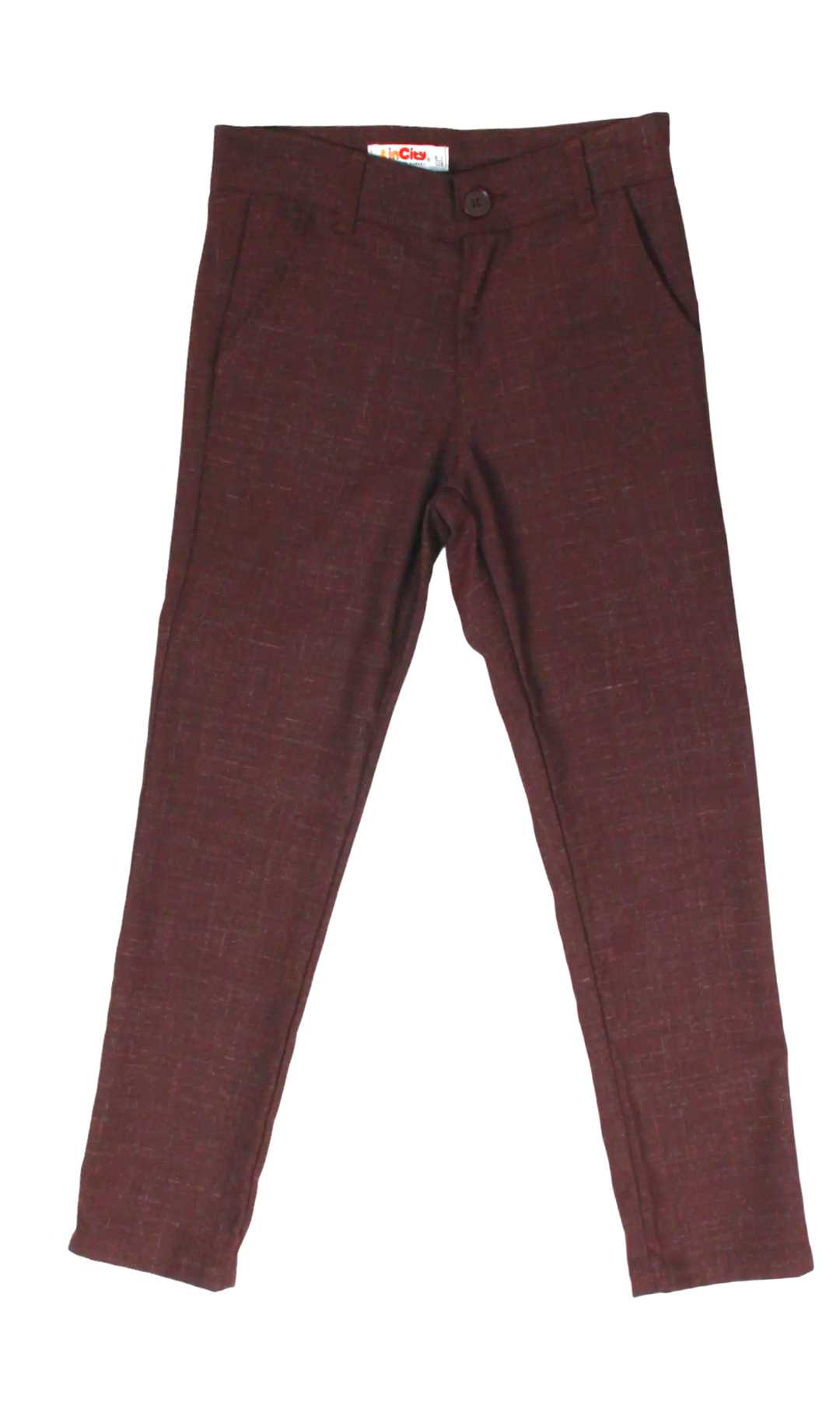 InCity Boys Tween 7-14 Years Regular Fit Boot Cut Burgundy Lewisham Dress Pants InCity Boys & Girls