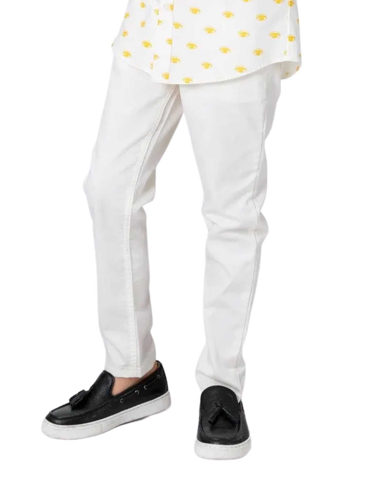 InCity Boys Tween 7-14 Years Regular Fit Cotton White Poison Pants InCity Boys & Girls