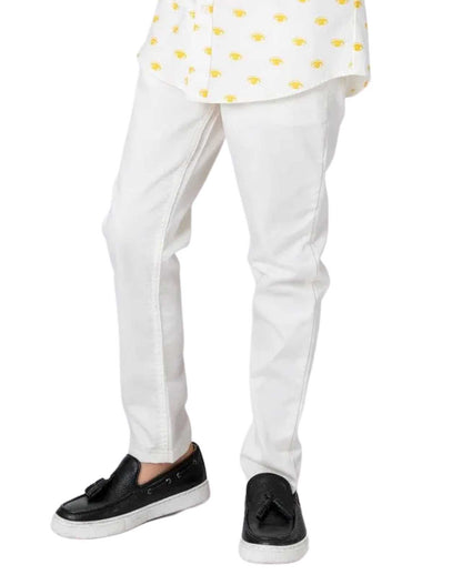 InCity Boys Tween 7-14 Years Regular Fit Cotton White Poison Pants InCity Boys & Girls