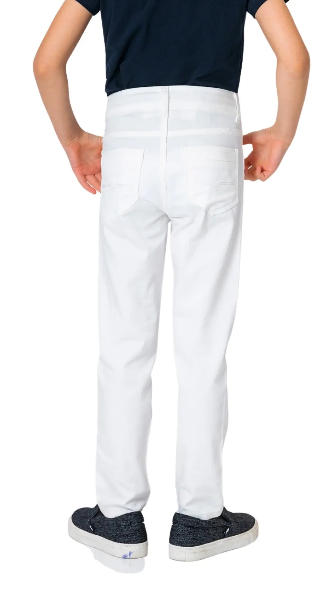 InCity Boys Tween 7-14 Years Regular Fit Cotton White Purga Pants InCity Boys Girls
