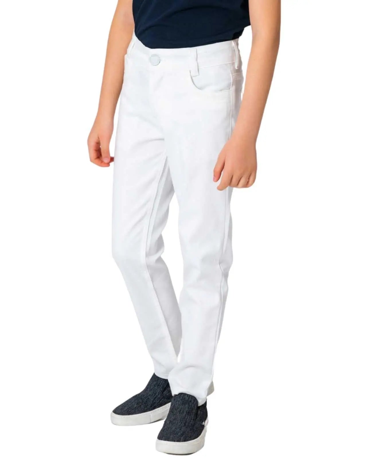 InCity Boys Tween 7-14 Years Regular Fit Cotton White Purga Pants InCity Boys Girls
