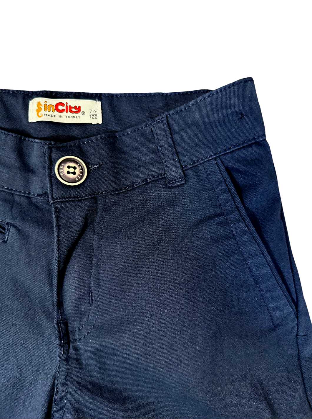 InCity Boys Tween 7-14 Years Regular Fit Navy Casual Cotton Landskron Shorts InCity Boys Girls