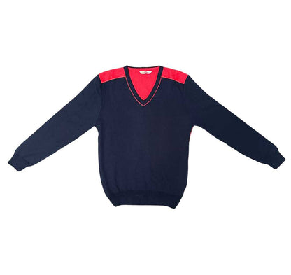 InCity Boys Tween 7-14 Years Regular Fit Navy Red Casual Long Sleeve V-Neck Cotton Stanmore Sweater InCity Boys & Girls