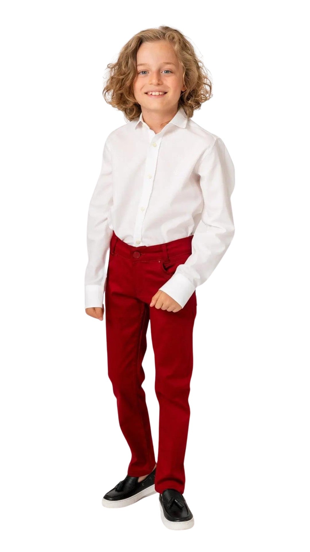 InCity Boys Tween 7-14 Years White Long Sleeve Button-Down Fashion Kelvin Dress Shirt InCity Boys & Girls