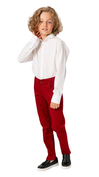 InCity Boys Tween 7-14 Years White Long Sleeve Button-Down Fashion Kelvin Dress Shirt InCity Boys & Girls