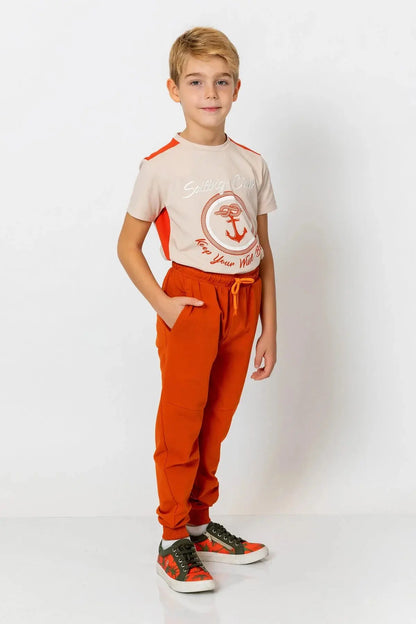 Boys orange joggers best sale