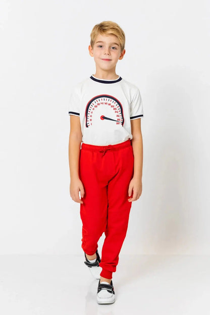 InCity Kids Boys Elastic Waist Solid Jogger Pants