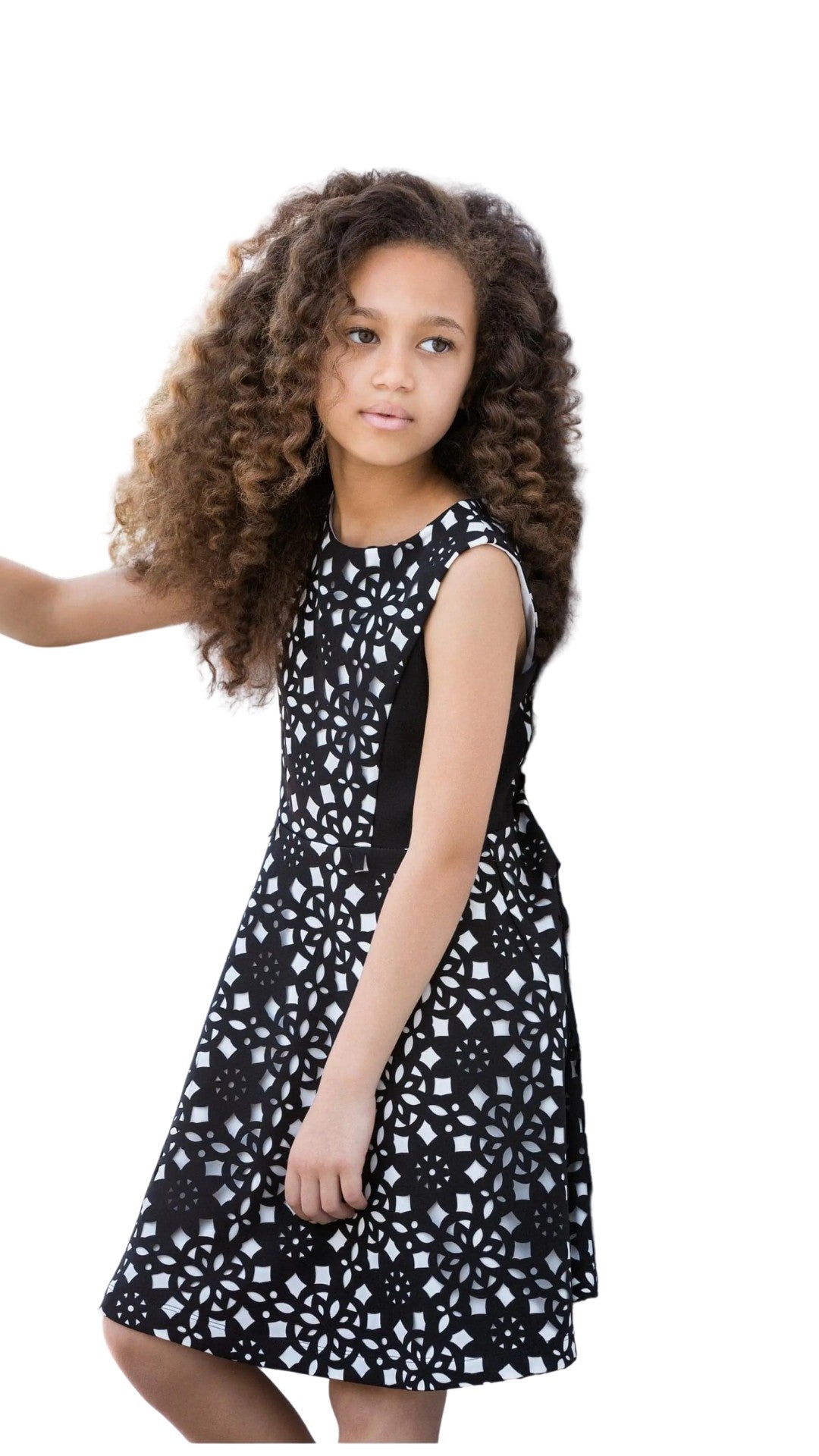 InCity Girls 1-6 Years Toddler Black Round Neck Jones Fashion Party Dress InCity Boys & Girls