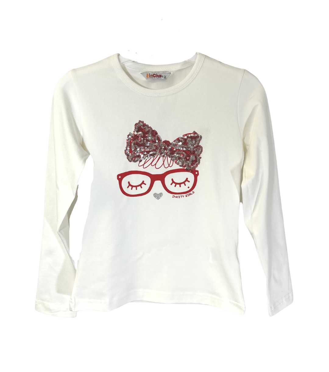 InCity Girls Toddler Tween 1-14 Years Everyday Casual Comfy Kitty Long Sleeve T-shirt InCity Boys Girls