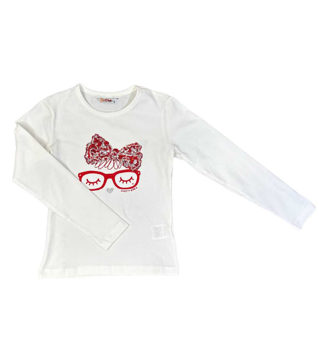 InCity Girls Toddler Tween 1-14 Years Everyday Casual Comfy Kitty Long Sleeve T-shirt InCity Boys Girls