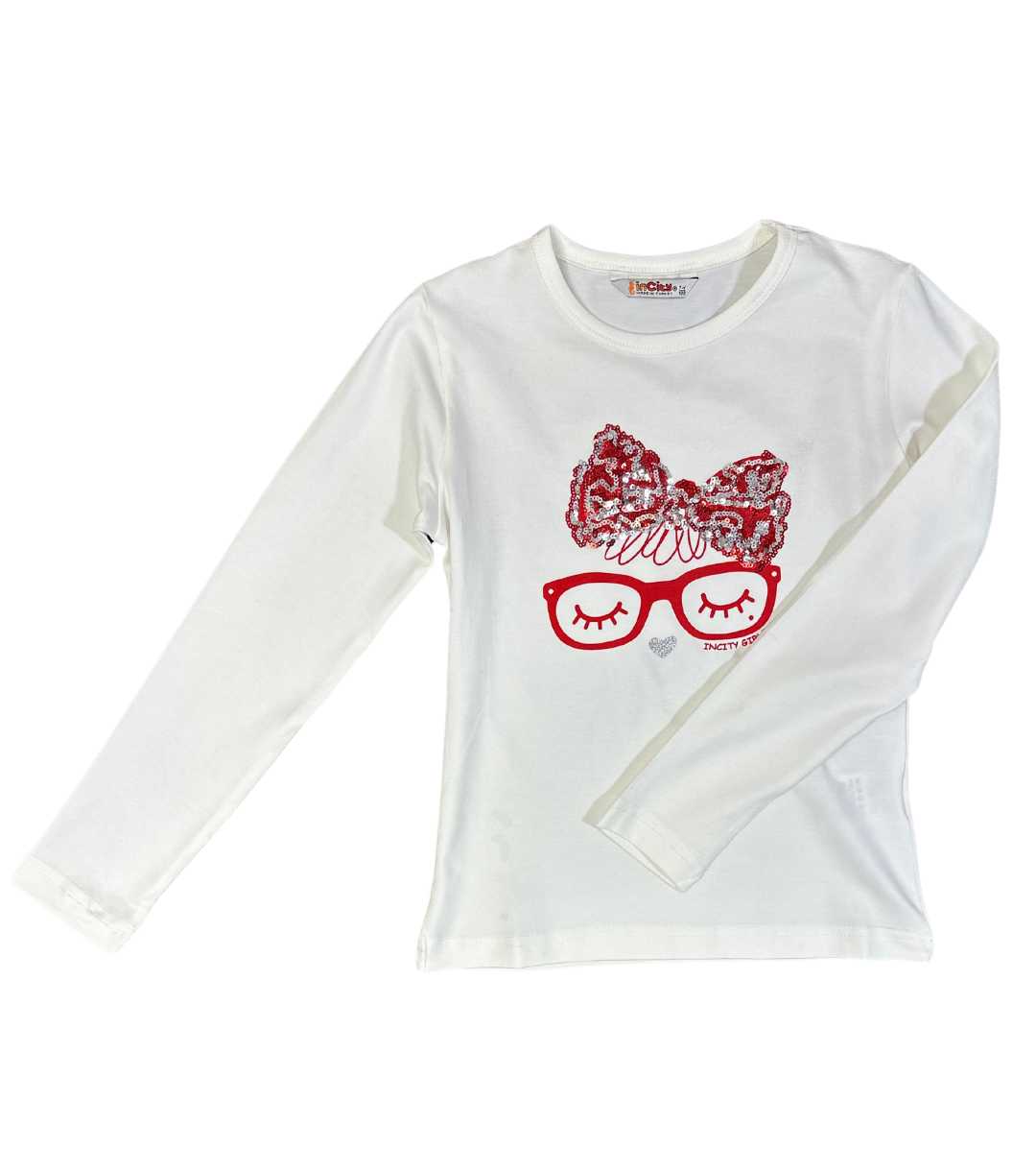 InCity Girls Toddler Tween 1-14 Years Everyday Casual Comfy Kitty Long Sleeve T-shirt InCity Boys Girls