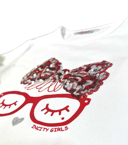 InCity Girls Toddler Tween 1-14 Years Everyday Casual Comfy Kitty Long Sleeve T-shirt InCity Boys Girls