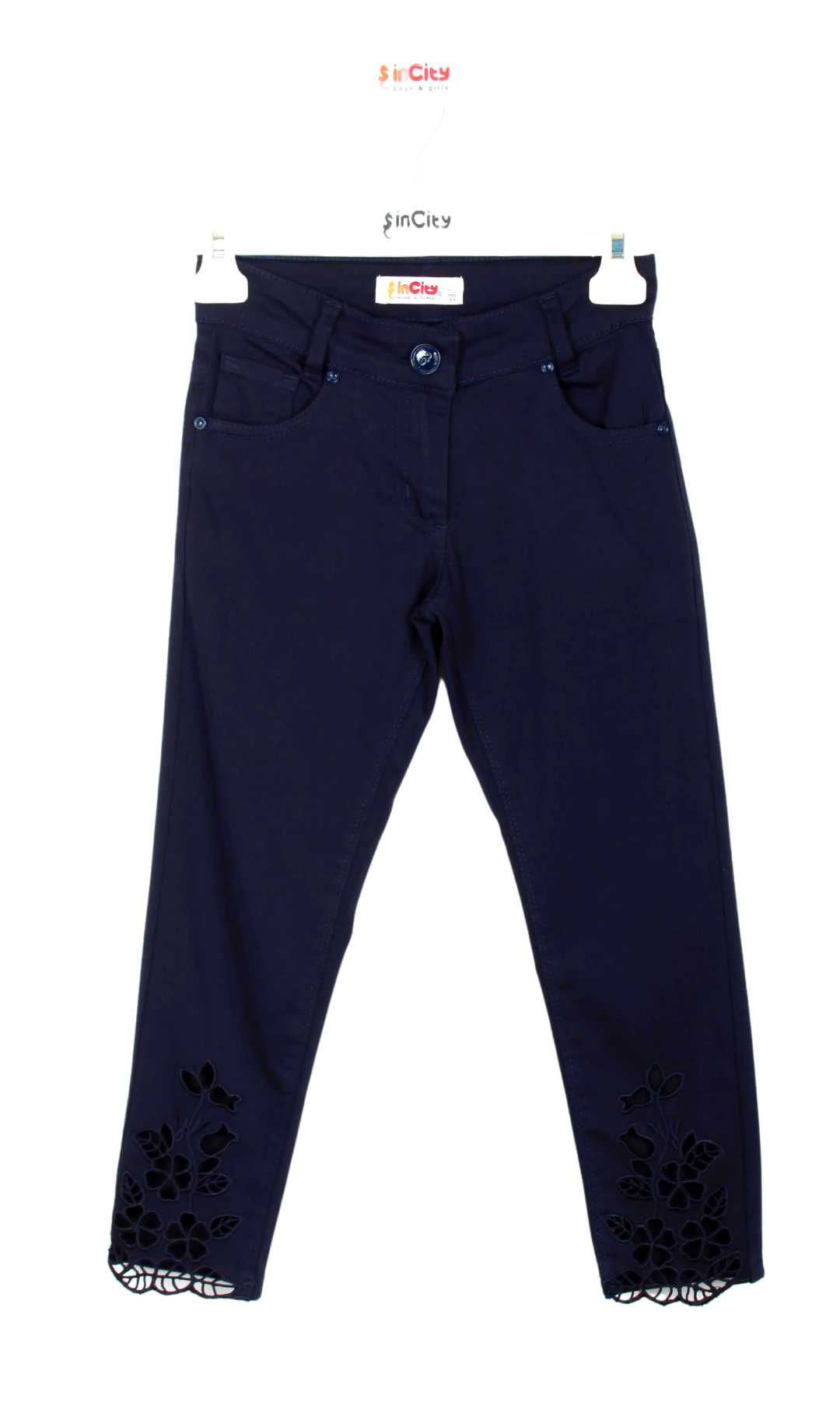 InCity Girls Toddler Tween 1-14 Years Navy Mid-Rise Skinny Fit Pierre Fashion Pants InCity Boys & Girls