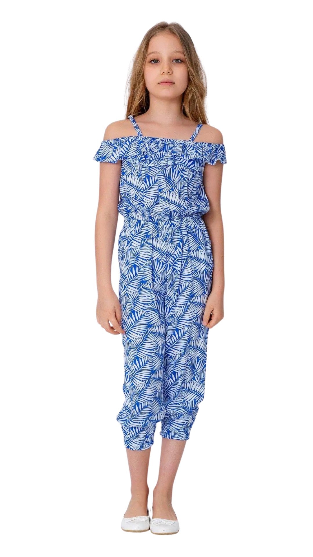 InCity Girls Toddler Tween 1-14 Years Off-Shoulder Jumpsuit Printed Zoe Fashion Romper InCity Boys & Girls