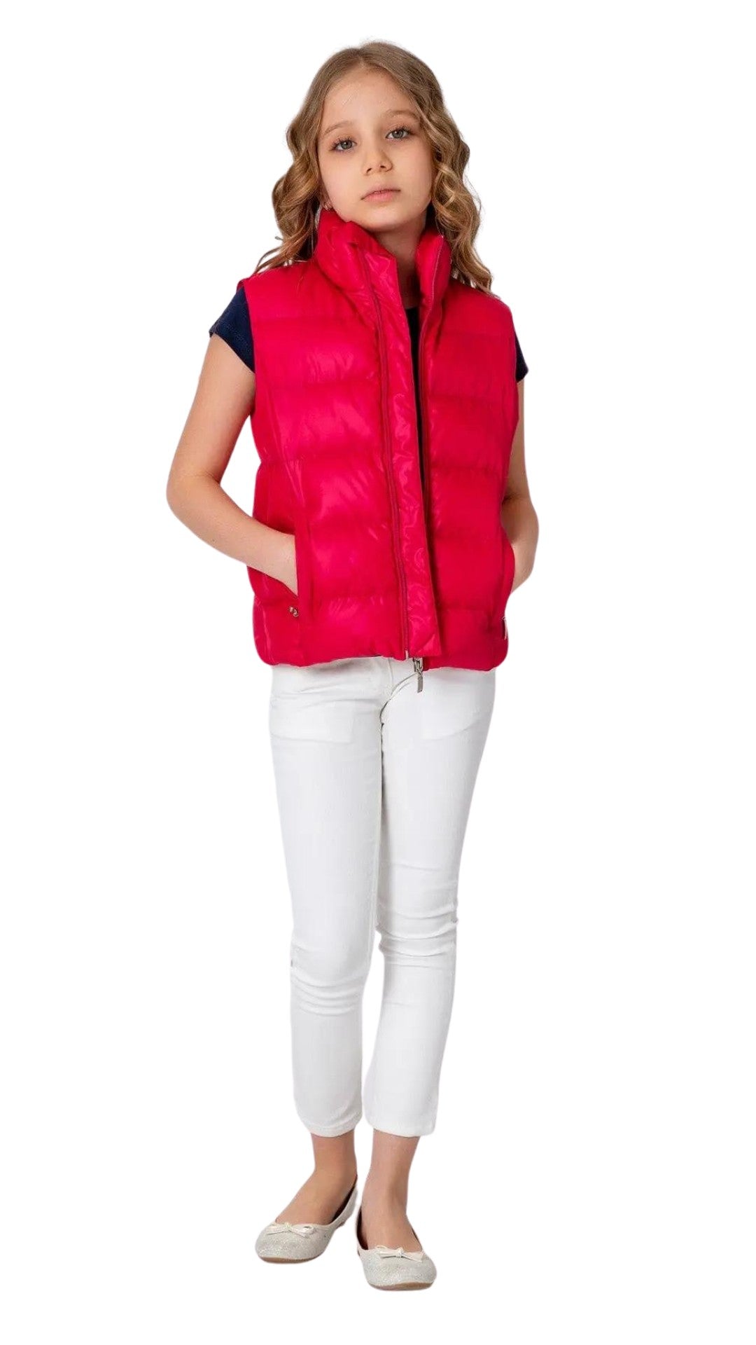 InCity Girls Toddler Tween 1-14 Years Orange Cornel Puffer Vest InCity Boys & Girls