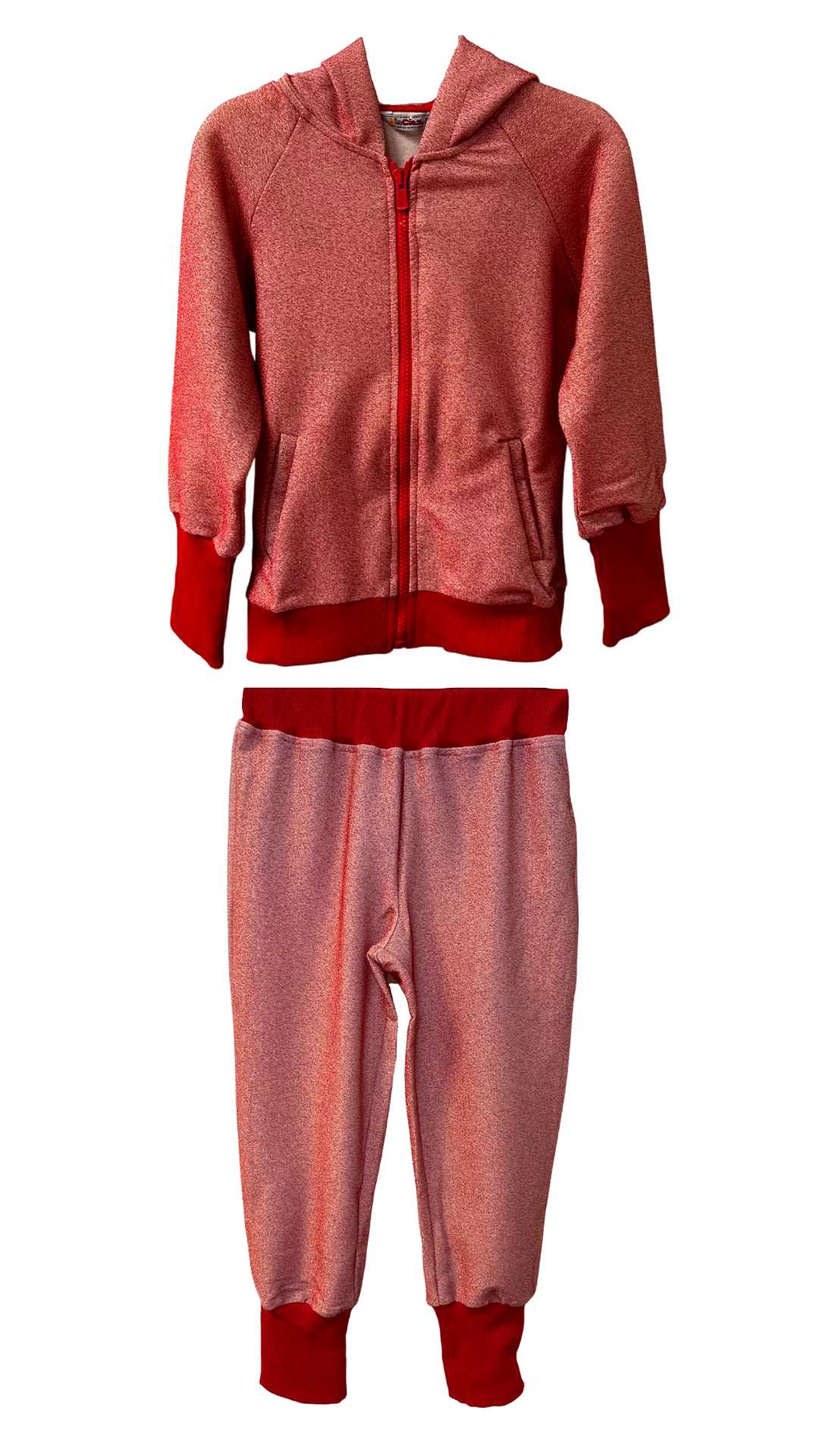 InCity Girls Toddler Tween 1-14 Years Regular Fit Red Active Full Zip Jacket and Jogger Sweatpants 2 piece Fashion Christmas Tracksuit Set InCity Boys Girls