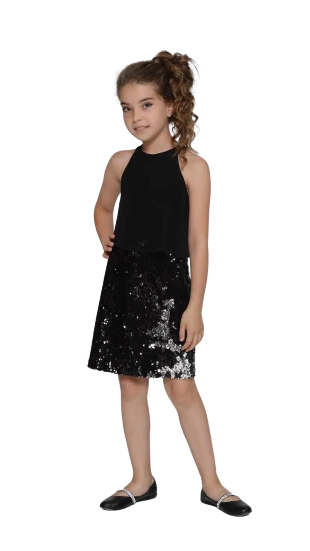InCity Girls Toddler Tween 1-14 Years Sequin Sleeveless Round Neck Rope Fashion Dress InCity Boys & Girls