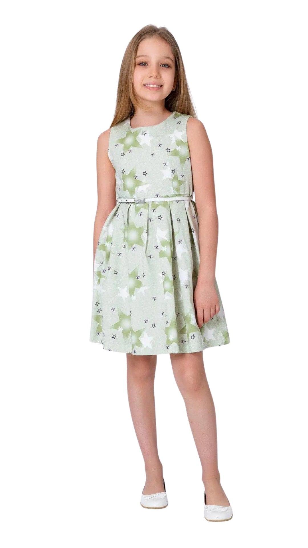InCity Girls Toddler Tween 1-14 Years Sleeveless Printed Star Dress with Belt Detail InCity Boys & Girls