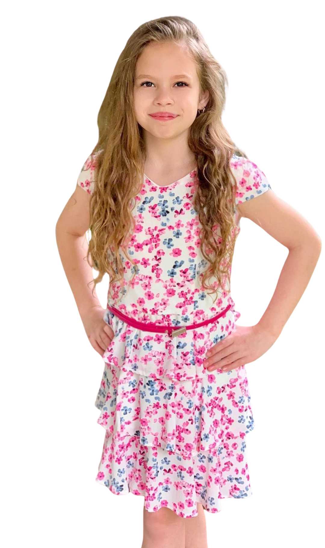 InCity Girls Tween 1-14 Years Toddler Tween Tiered Printed Fashion Pales Dress InCity Boys & Girls