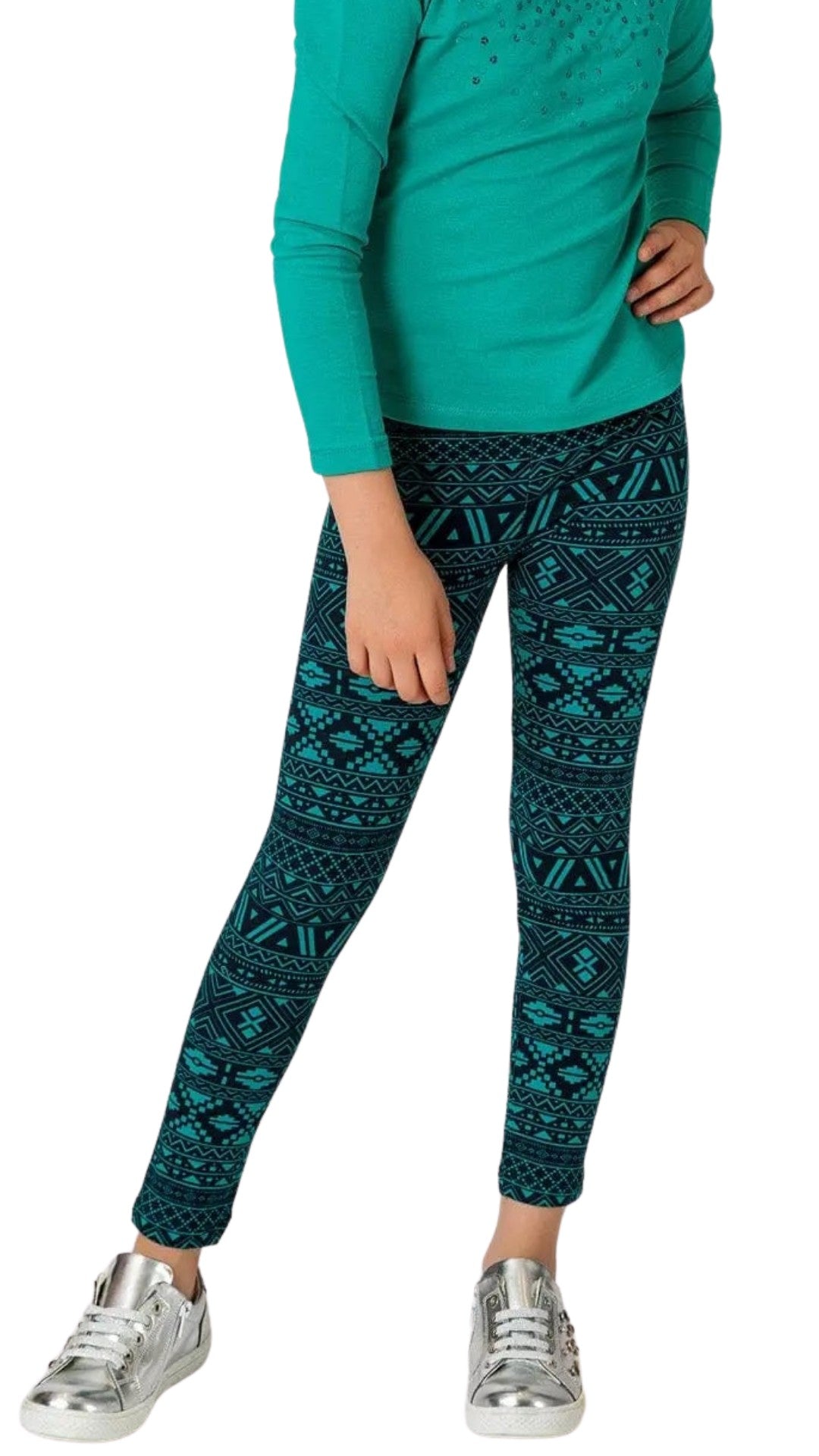 InCity Girls Tween 7-14 Solid Adjustable Stretch Comfortable Active Casual Visto Oriental Cotton Leggings InCity Boys & Girls