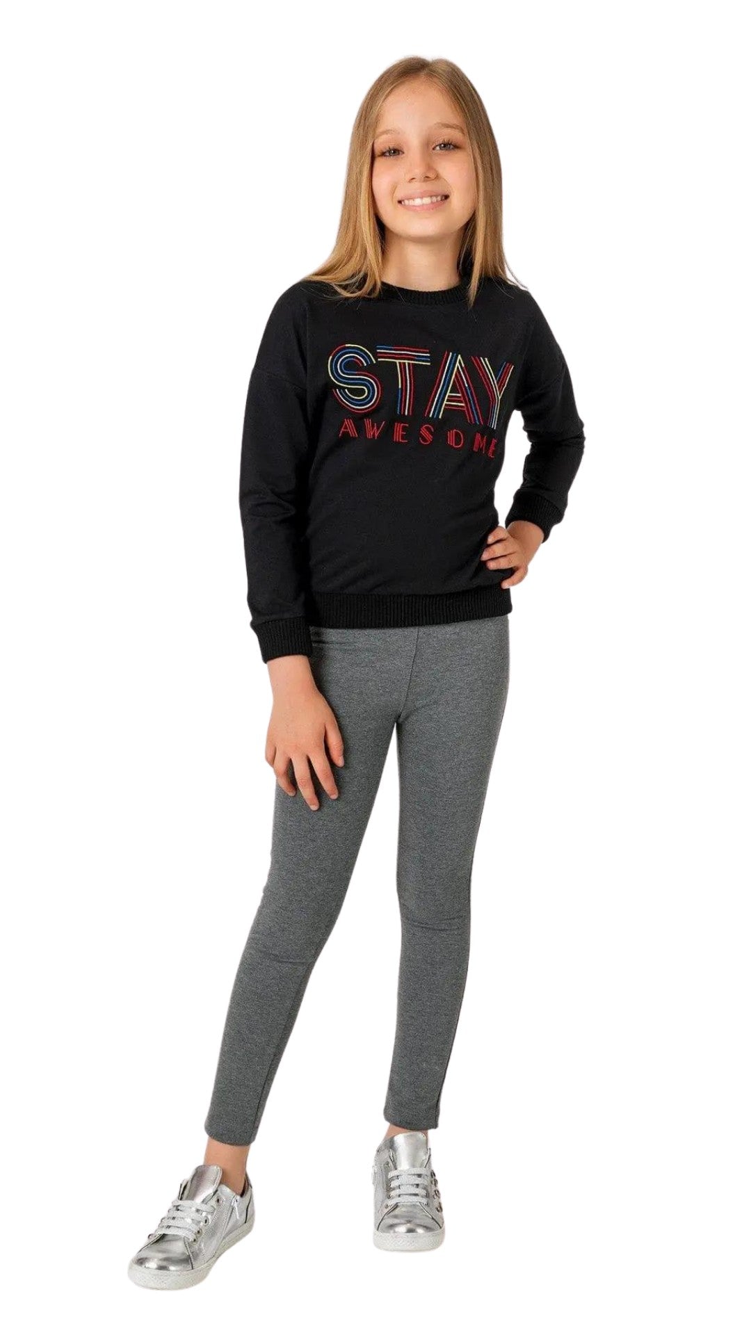 InCity Girls Tween 7-14 Years Adjustable Stretch Comfortable Active Casual Mews Cotton Leggings InCity Boys & Girls
