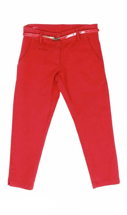 InCity Girls Tween 7-14 Years Beige Red Mid-Rise Skinny Fit Martini Short Dress Pants InCity Boys & Girls