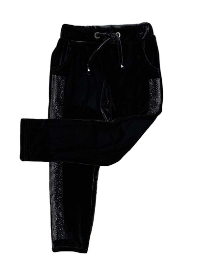 InCity Girls Tween 7-14 Years Black Purple Mid-Rise Comfy Fulham Fashion Active Track Bottom InCity Boys Girls