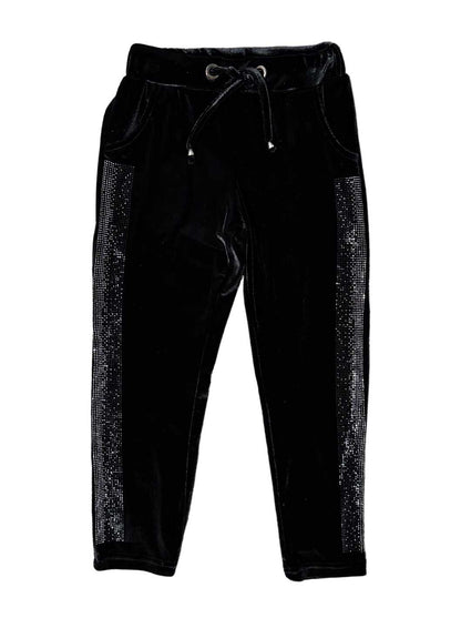 InCity Girls Tween 7-14 Years Black Purple Mid-Rise Comfy Fulham Fashion Active Track Bottom InCity Boys Girls