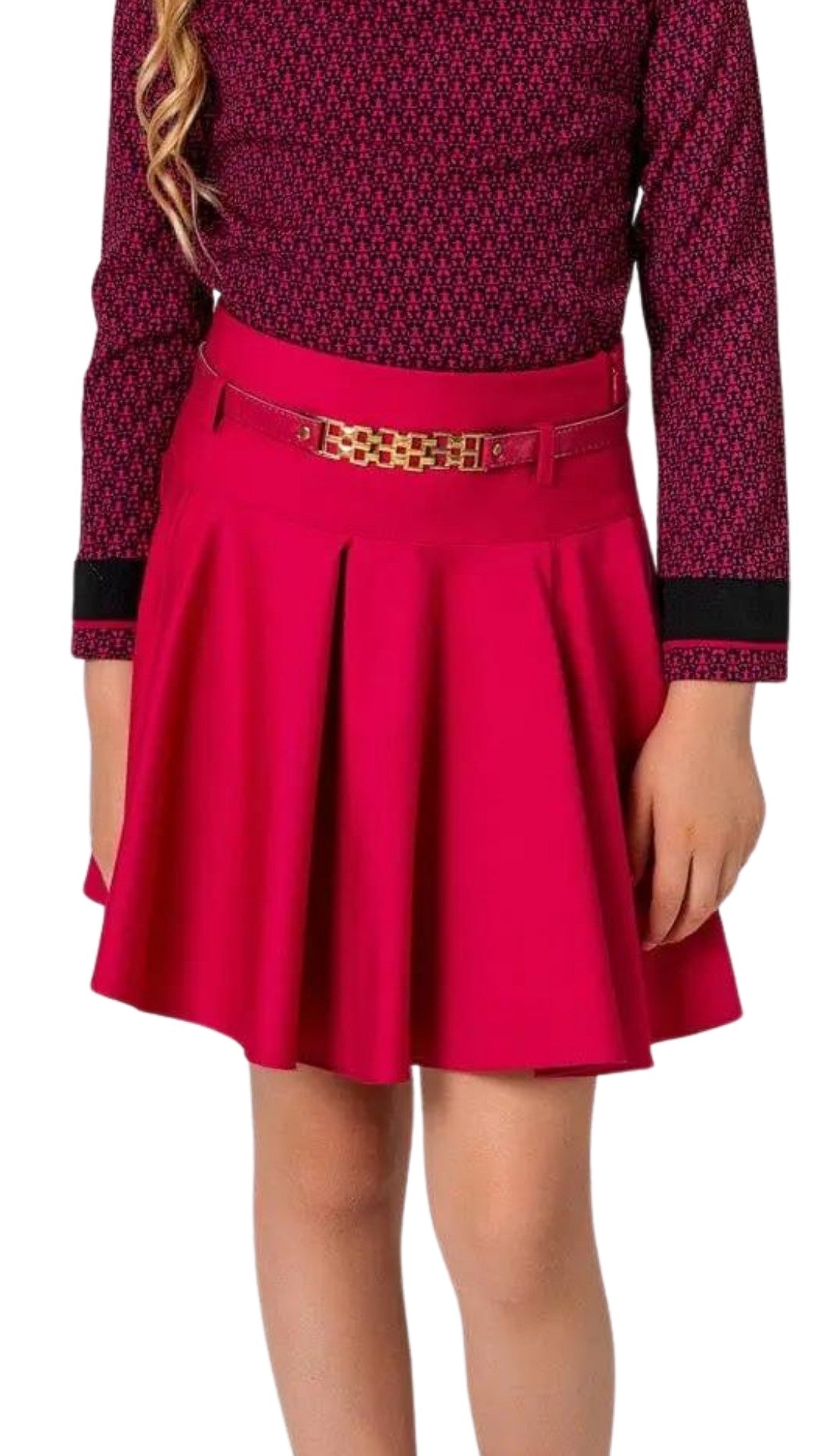 InCity Girls Tween 7-14 Years Casual Pink Purple Soft Knee-Length Comfortable Fashion Prit Dress Skirt InCity Boys & Girls
