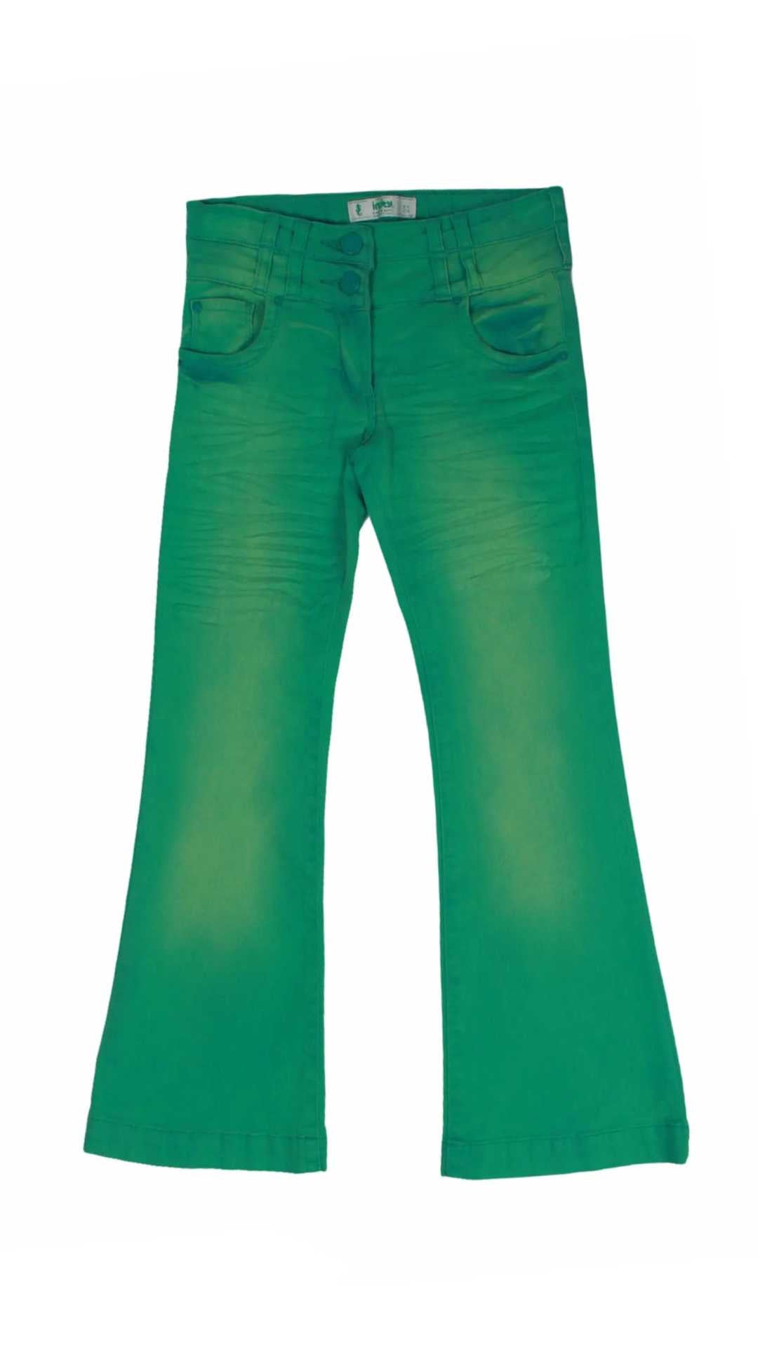 InCity Girls Tween 7-14 Years Green Purple Mid-Rise Regular Fit Cotton Alaska Flare Dress Pants InCity Boys & Girls