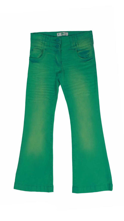 InCity Girls Tween 7-14 Years Green Purple Mid-Rise Regular Fit Cotton Alaska Flare Dress Pants InCity Boys & Girls