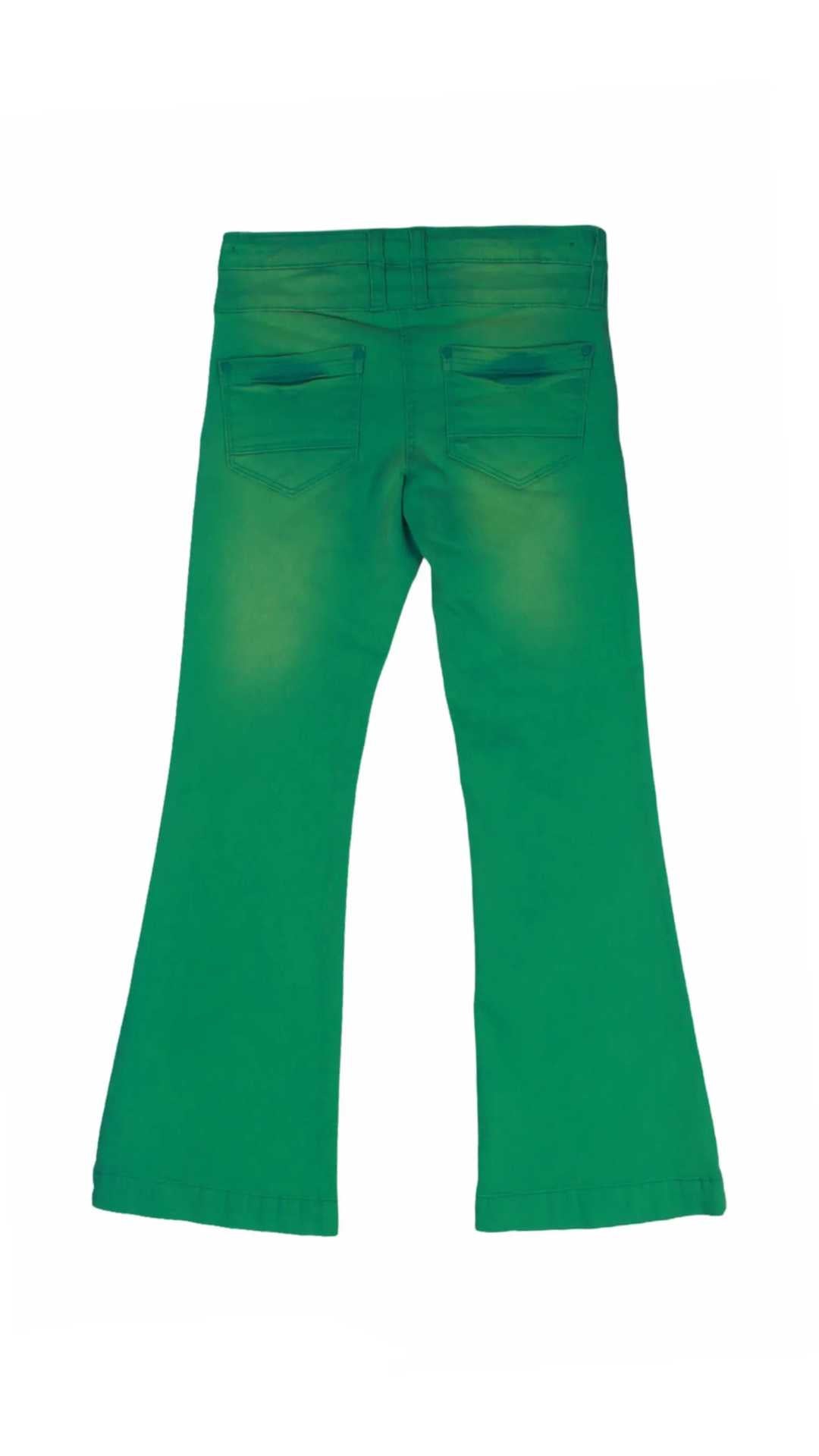 InCity Girls Tween 7-14 Years Green Purple Mid-Rise Regular Fit Cotton Alaska Flare Dress Pants InCity Boys & Girls