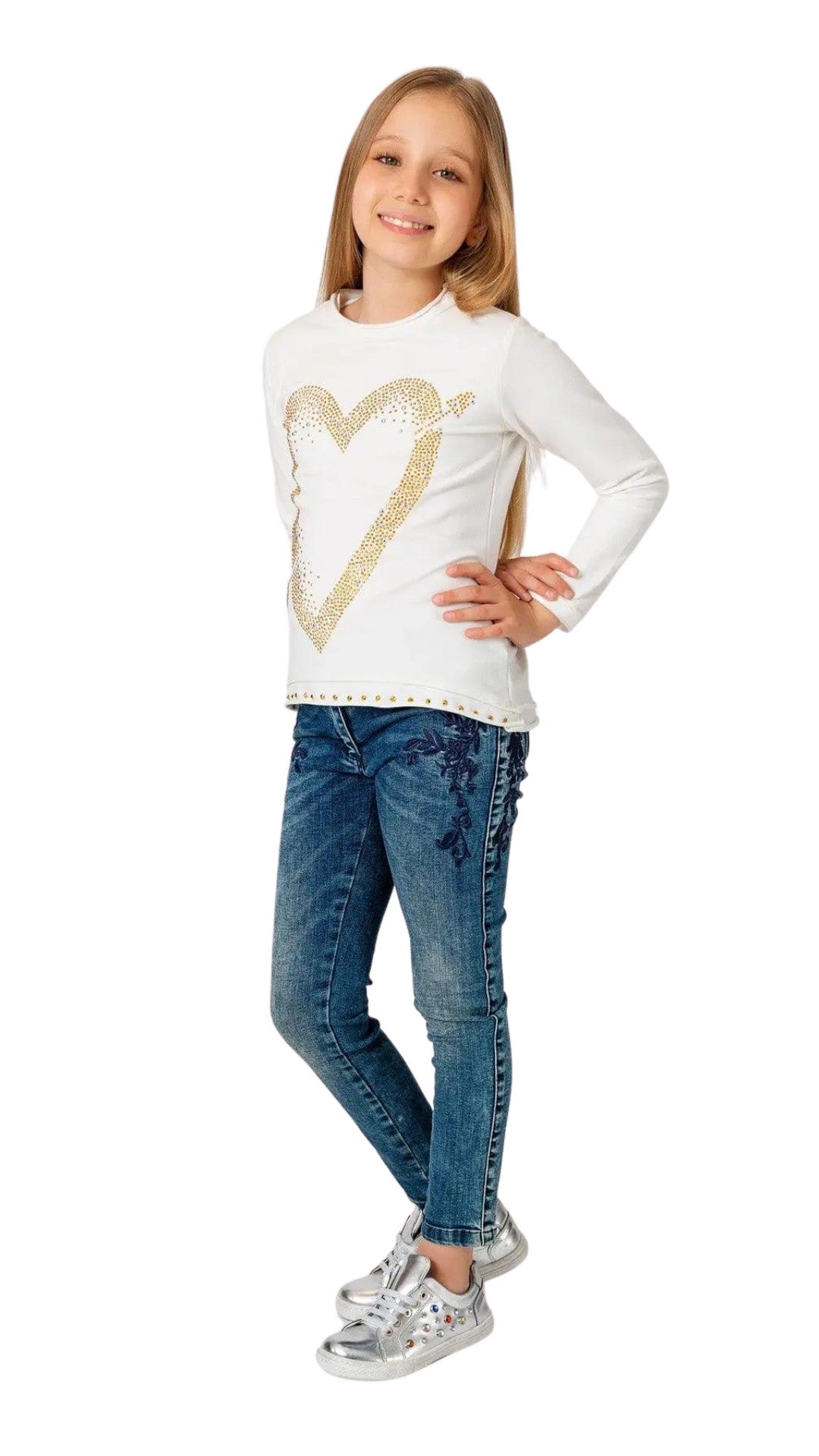InCity Girls Tween 7-14 Years Mid-Rise Regular Fit Cotton Wembley Jean Pants InCity Boys & Girls