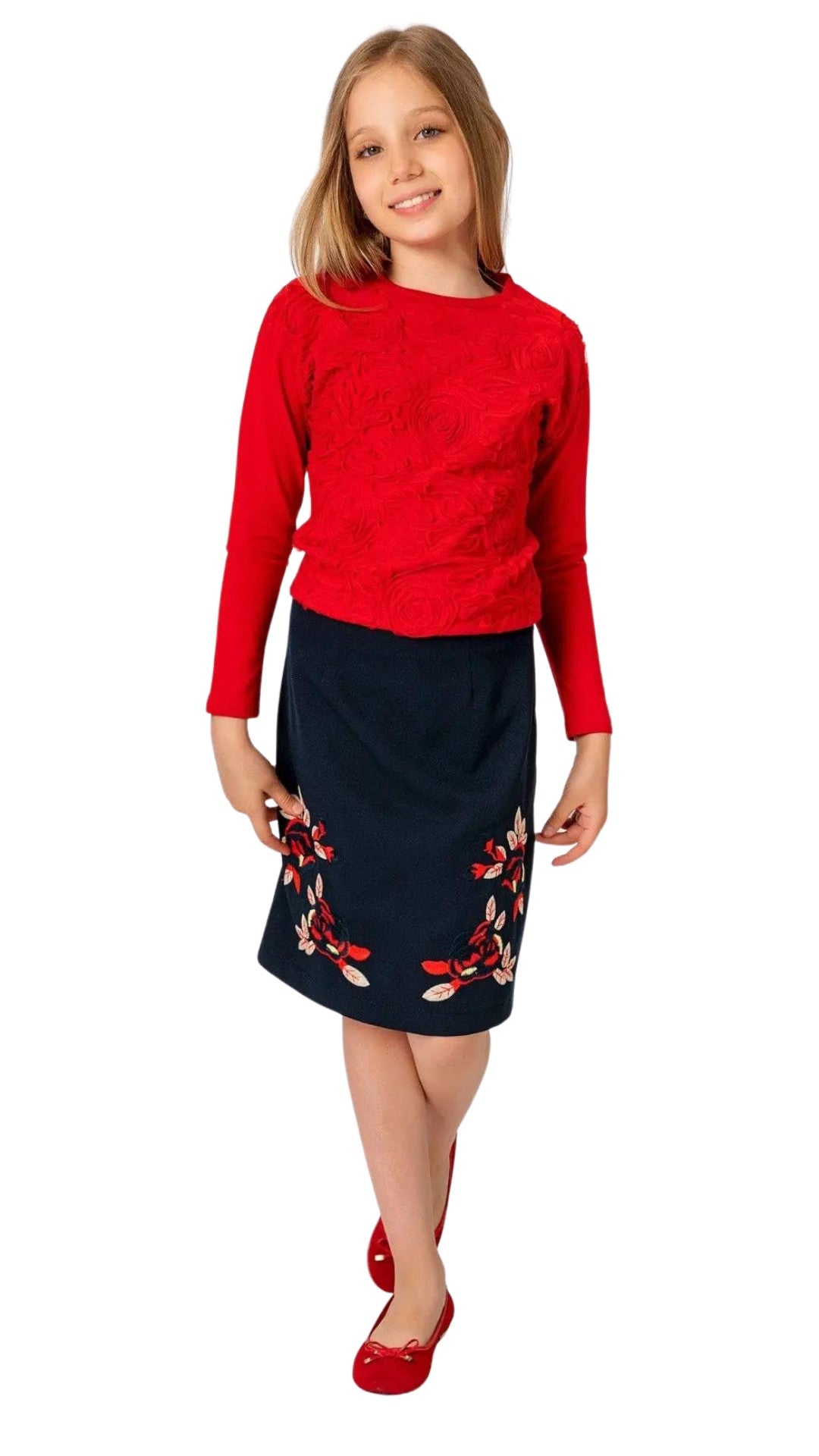 InCity Girls Tween 7-14 Years Navy Floral Myfair Fashion Skirt InCity Boys & Girls