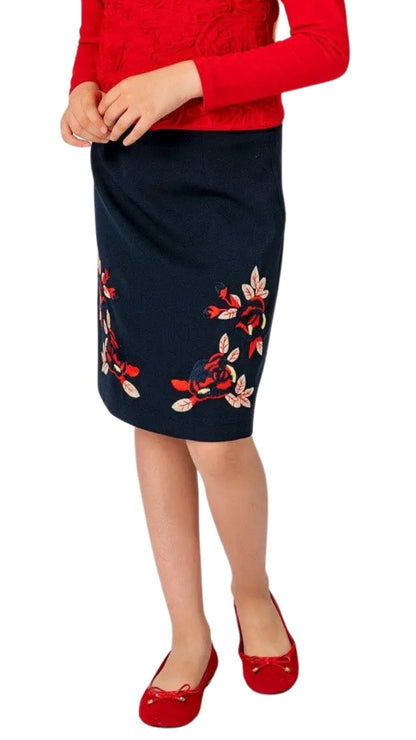 InCity Girls Tween 7-14 Years Navy Floral Myfair Fashion Skirt InCity Boys & Girls