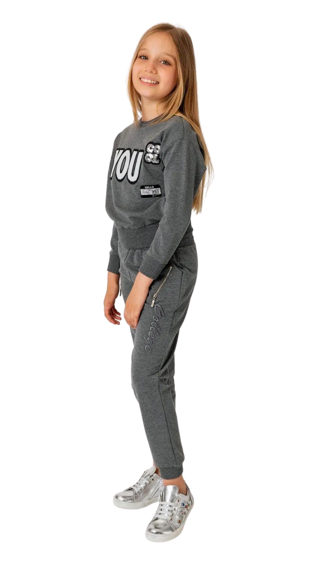 InCity Girls Tween 7-14 Years Regular Fit Gray Casual Long Sleeve Comfy Long Sweatshirt InCity Boys & Girls