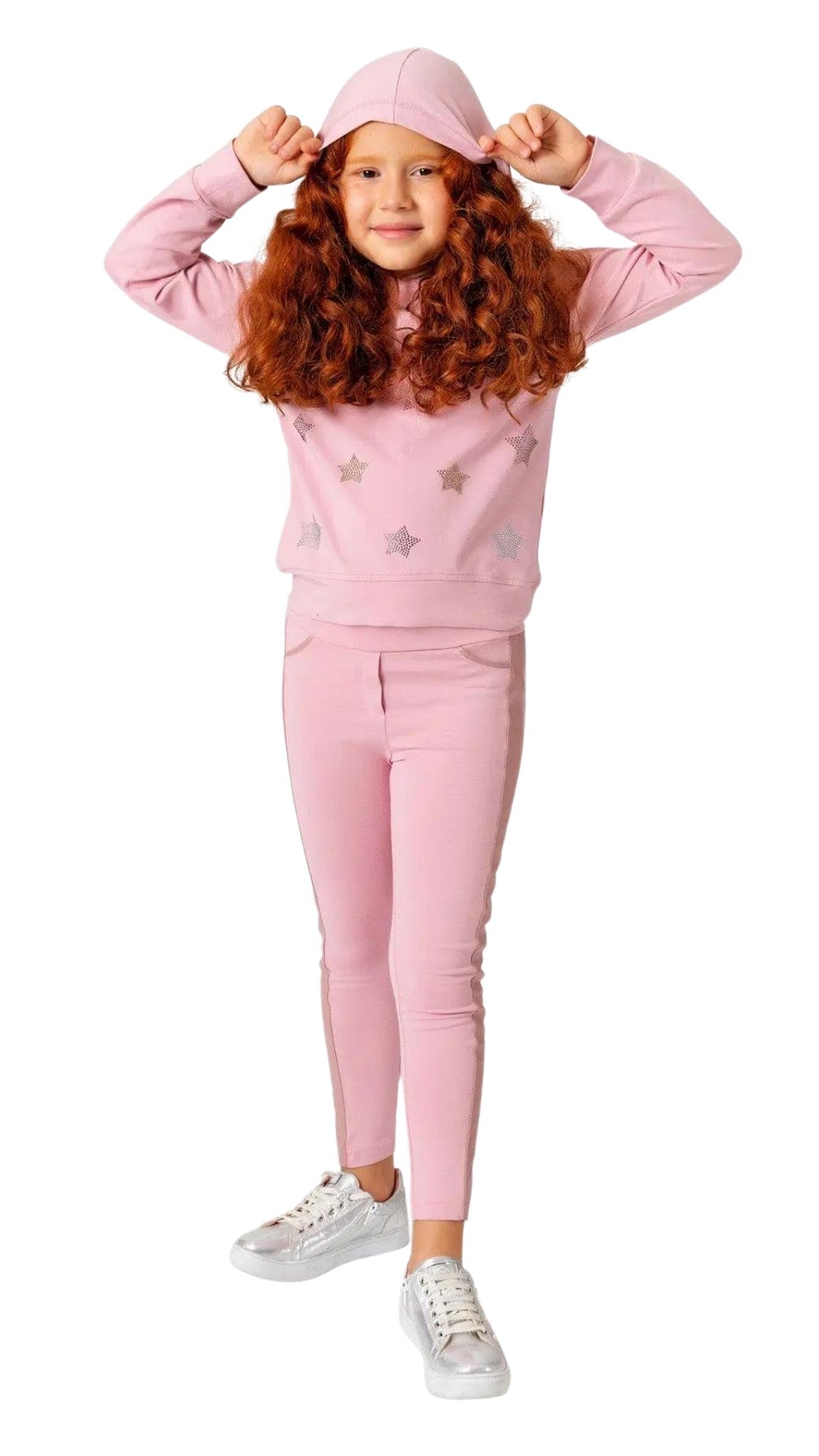 InCity Girls Tween 7-14 Years Regular Fit Pink Casual Long Sleeve Comfy Gunners Star Hoodie Sweatshirt InCity Boys & Girls
