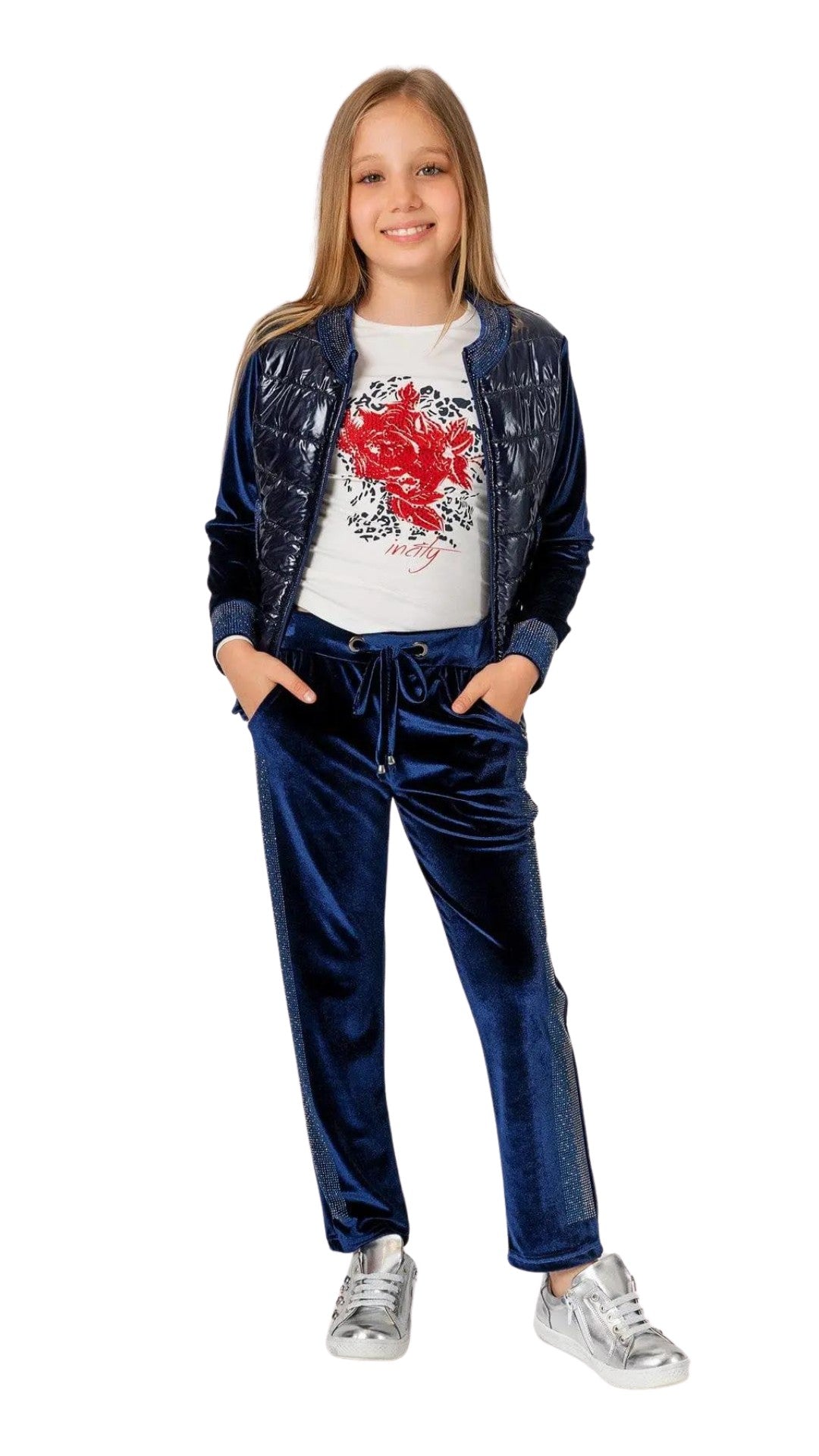 InCity Girls Tween 7-14 Years Regular Fit Red Casual Long Sleeve Comfy Church Rose T-shirt InCity Boys & Girls
