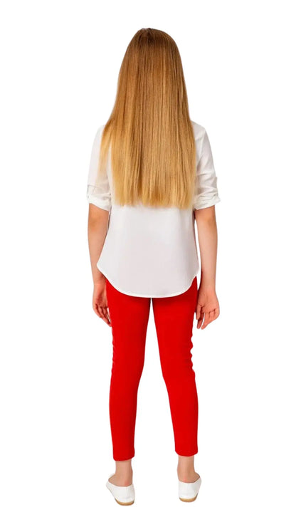 InCity Girls Tween 7-14 Years Regular Fit Red Casual Long Sleeve Comfy Malta Fashion Blouse InCity Boys & Girls