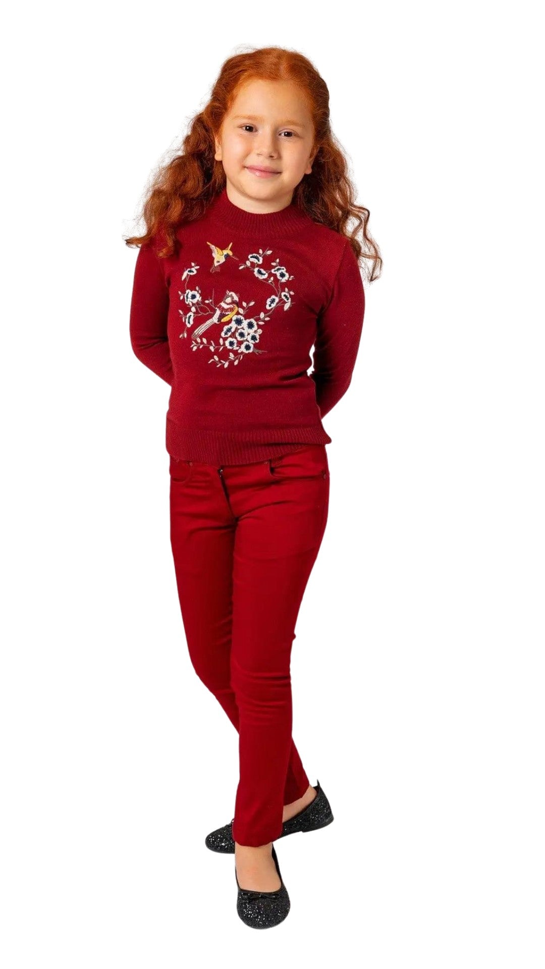 InCity Girls Tween 7-14 Years Regular Fit Red Casual Long Sleeve Comfy Tobler Sweatshirt InCity Boys & Girls