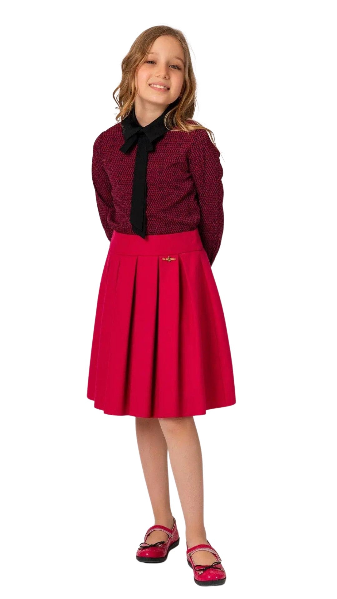 InCity Girls Tween 7-14 Years Rose Fuchsia Pleated Solid Treases Fashion Skirt InCity Boys & Girls