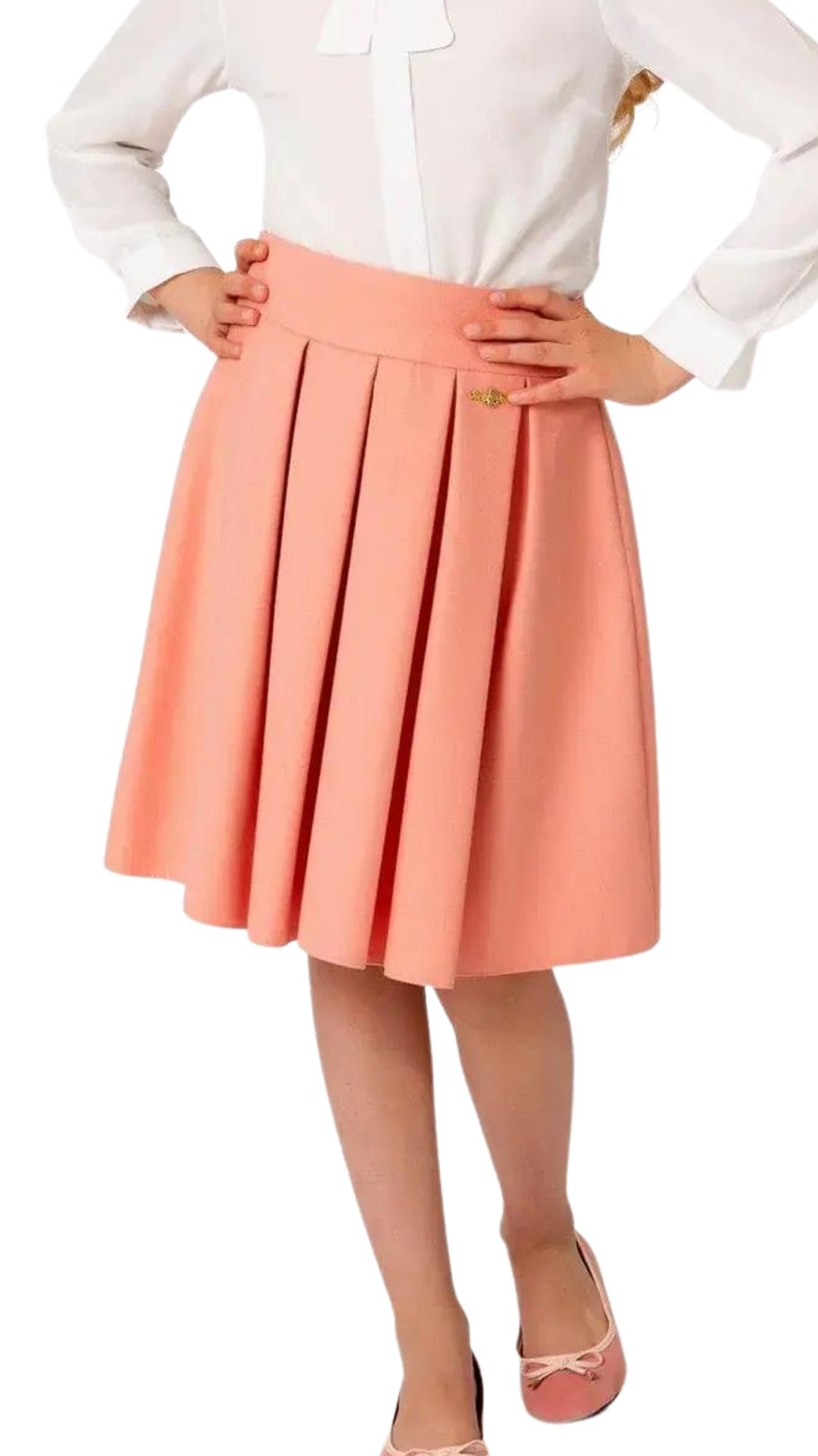 InCity Girls Tween 7-14 Years Rose Fuchsia Pleated Solid Treases Fashion Skirt InCity Boys & Girls