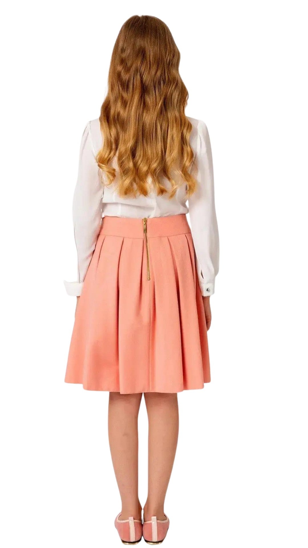 InCity Girls Tween 7-14 Years Rose Fuchsia Pleated Solid Treases Fashion Skirt InCity Boys & Girls