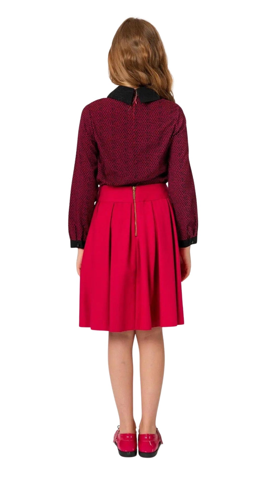 InCity Girls Tween 7-14 Years Rose Fuchsia Pleated Solid Treases Fashion Skirt InCity Boys & Girls